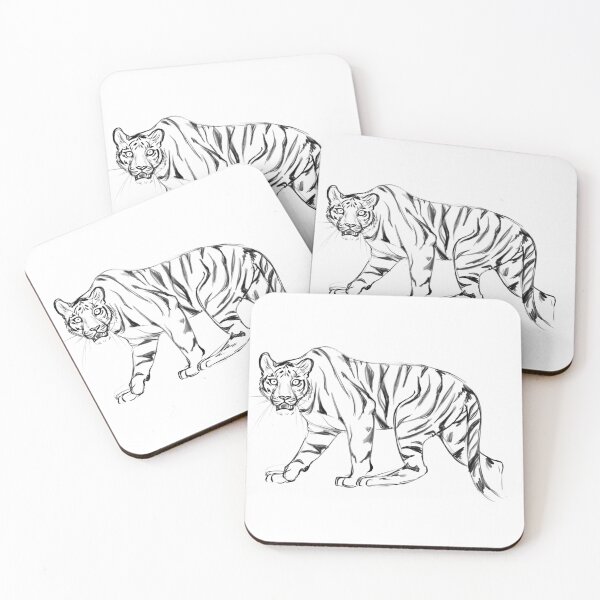 Item preview, Tiger Study | Tiger black and white | Tiger drawing designed and sold by SandDolphin.