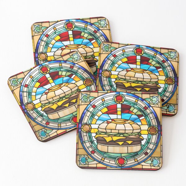Item preview, cheeseburger in leaded glass designed and sold by seahorse crossing.
