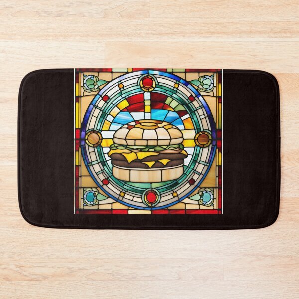 Item preview, cheeseburger in leaded glass designed and sold by seahorse crossing.