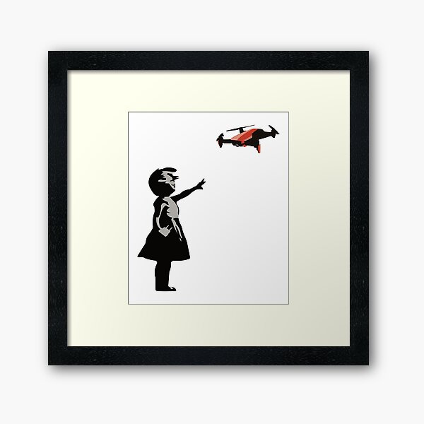Drone Selfie Graffiti Art Framed Art Print