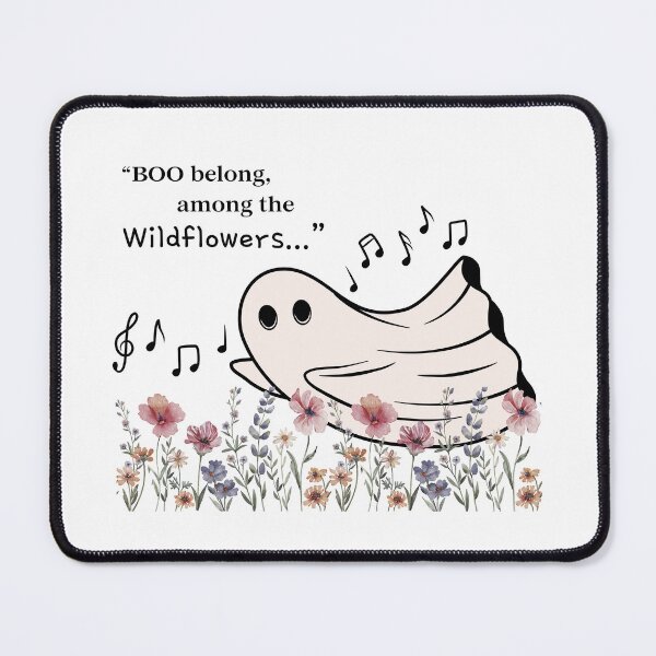 Item preview, Cute Musical Ghost in Flower Field - Botanical Art designed and sold by Teribelle.