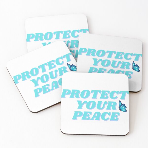 Item preview, Protect your peace, turquoise butterfly design designed and sold by ChiWellness Shop.