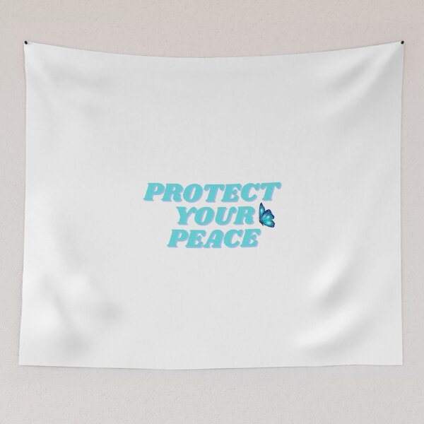 Item preview, Protect your peace, turquoise butterfly design designed and sold by ChiWellness Shop.