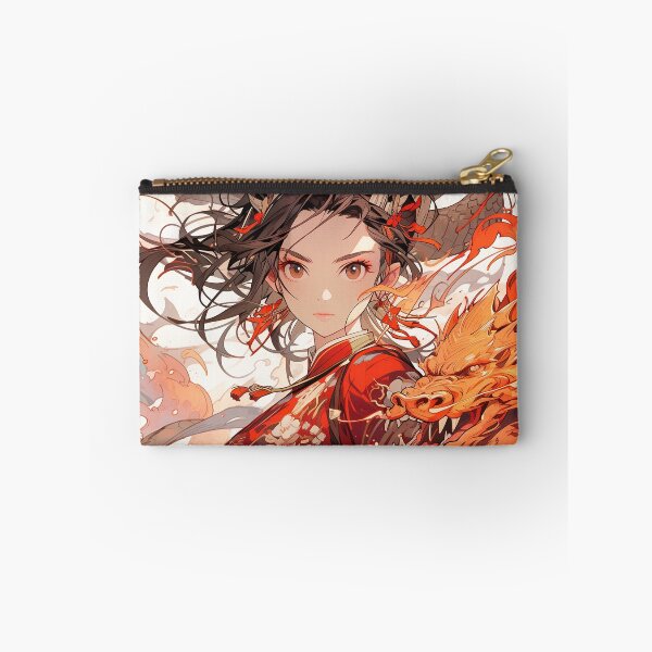 Item preview, Intense Crimson Dragon Flame Warrior Anime Girl designed and sold by bubblegoth.