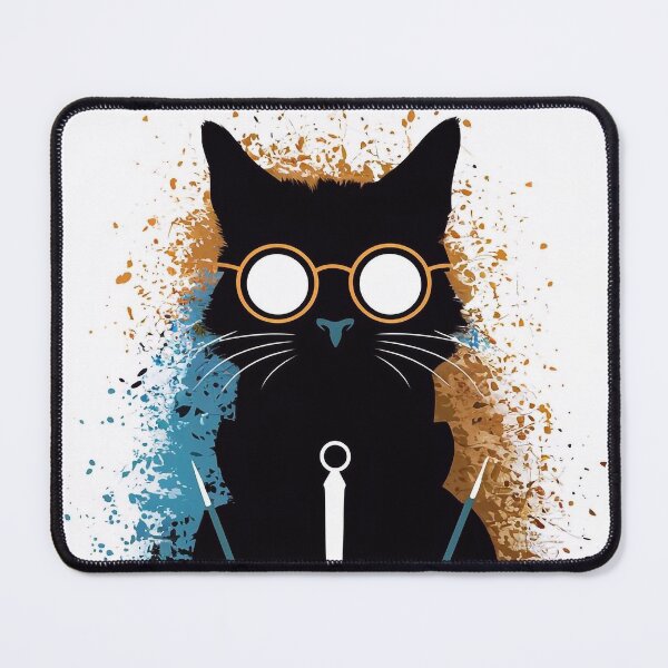 Item preview, Wizard cat in glasses designed and sold by Tajdi.
