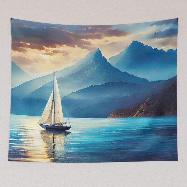 Item preview, Sailing the coast, peaceful ocean landscape designed and sold by Tiffany Glassco.