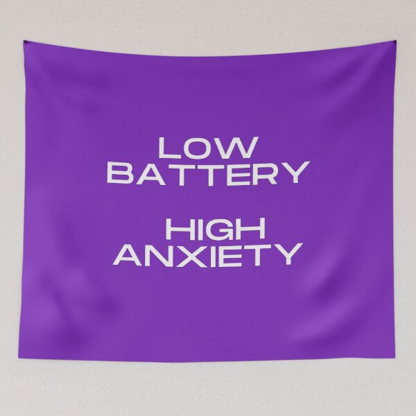 Item preview, attery Levels Low, Anxiety High: Protective Phone Case designed and sold by ArtComixHaven.