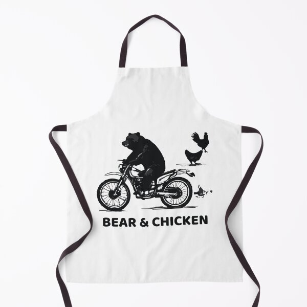 Item preview, Funny t-shirt of a bear knows a motorcycle and chickens- 'A BEAR ON A MOTORCYCLE & CHECKENS'. designed and sold by Gadget80.