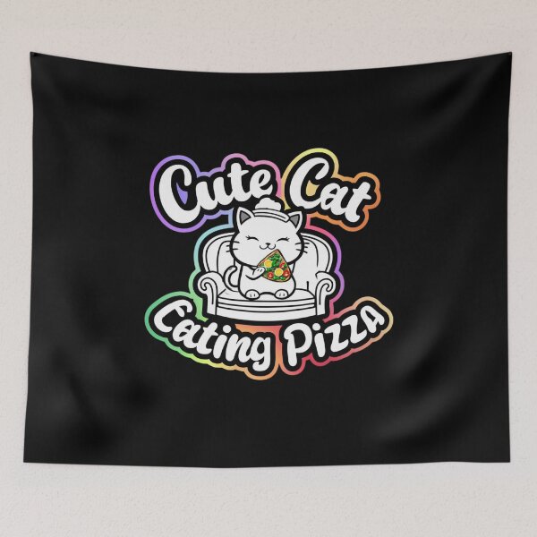 Item preview, Cute Cat Eating Pizza 2 designed and sold by Psycho-Crazy.