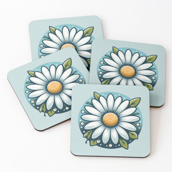 Item preview, Daisy Flower (Blue Background) designed and sold by MusesWhispers.
