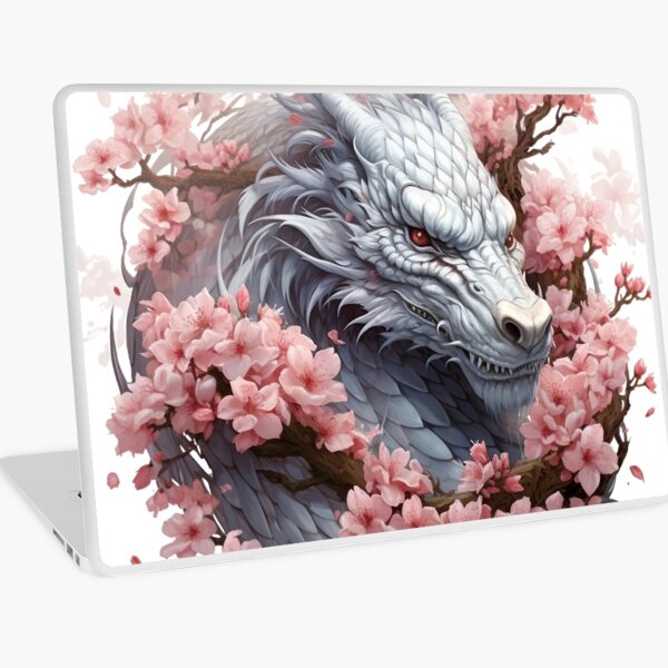 Japanese Dragon With Cherry Blossoms Laptop Skin