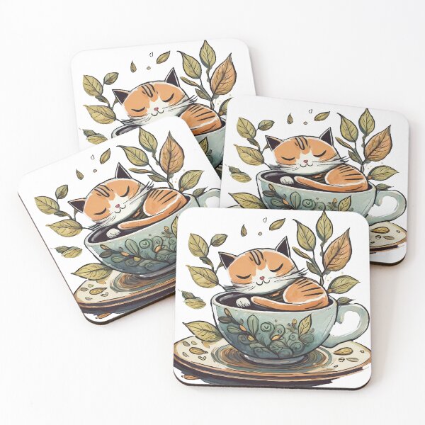 Item preview, Peaceful Sweet Cat in Herbal Tea designed and sold by omerfdln34.