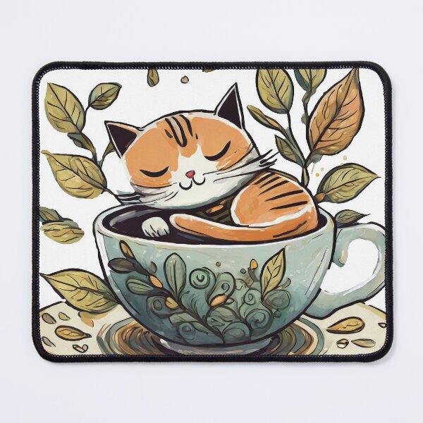 Item preview, Peaceful Sweet Cat in Herbal Tea designed and sold by omerfdln34.