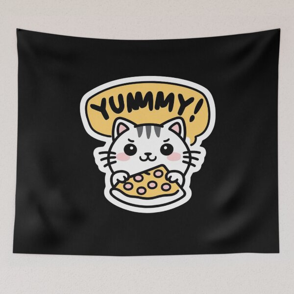 Item preview, Cute Cat Eating Pizza 2 designed and sold by Psycho-Crazy.