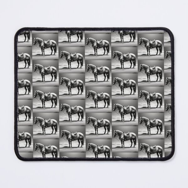 Item preview, BLACK AND WHITE HORSE designed and sold by AmazingBackDrop.