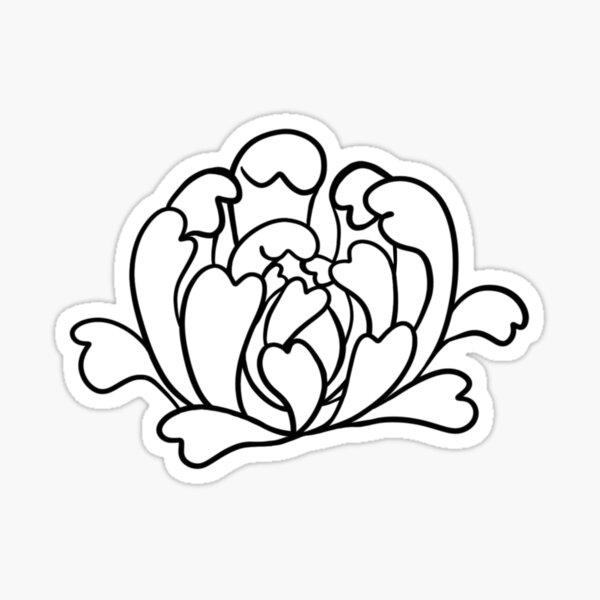Peony Design Sticker