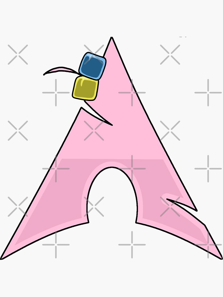 Aperçu 3 sur 3. Sticker avec l'œuvre Bocchi le logo Arch Linux ~ Mème technologique créée et vendue par internet-joshi.