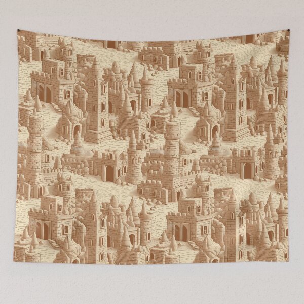 Item preview, Vintage Sandcastles Beach Pattern designed and sold by tsuttles.