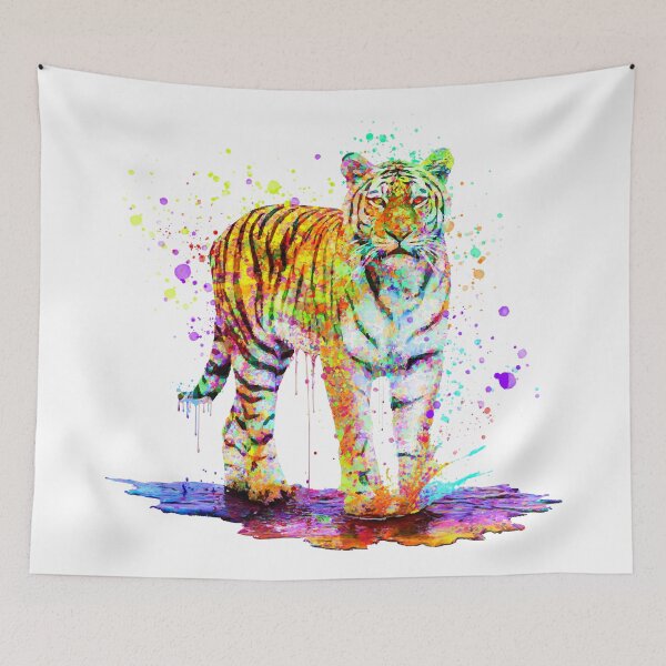 Item preview, Colorful Tiger: A Vibrant Display designed and sold by LuxeDigiArt.