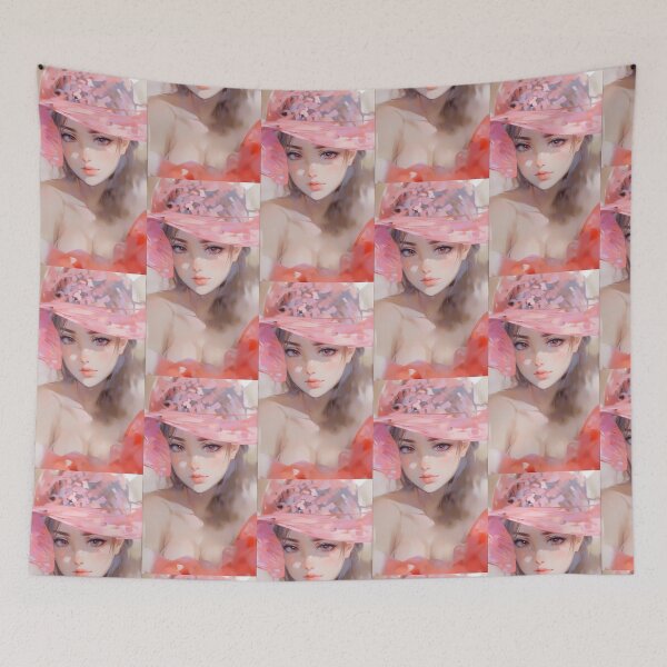Item preview, AI lady in hat designed and sold by lusiakotowska.