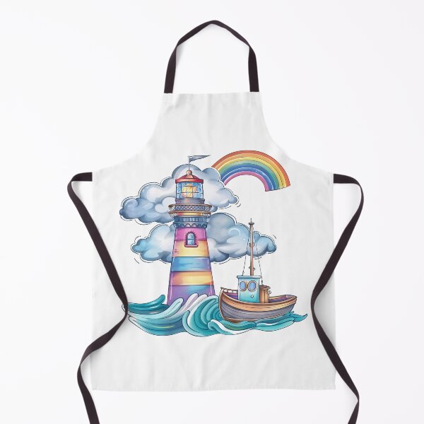 Aperçu de l'œuvre Phare aquarelle couleurs arc-en-ciel créée et vendue par 1enchik.
