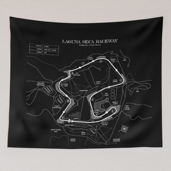 Item preview, Laguna Seca (White Stencil-No Background) designed and sold by BGALAXY.