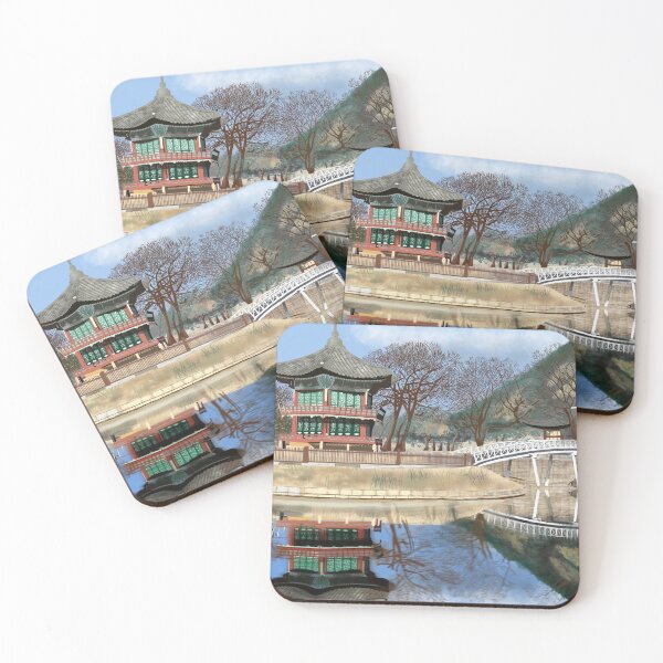 Item preview, Pavilion and pond at Gyeongbokgung Palace, Seoul, South Korea designed and sold by mazarte.