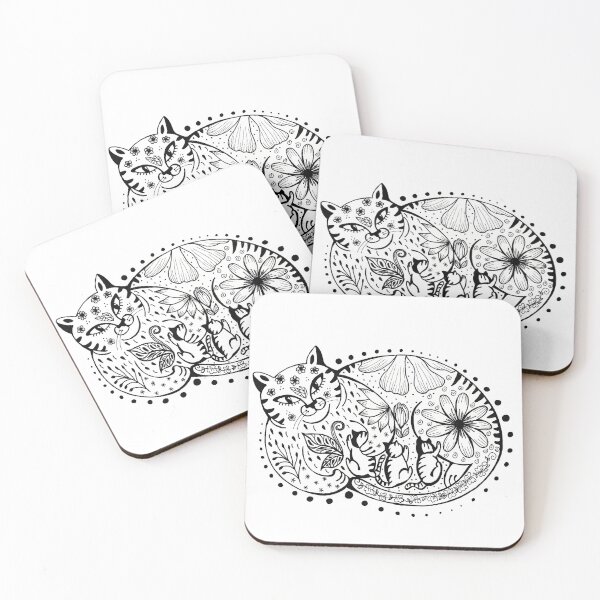 Item preview, Cat with kittens designed and sold by bagiolita.