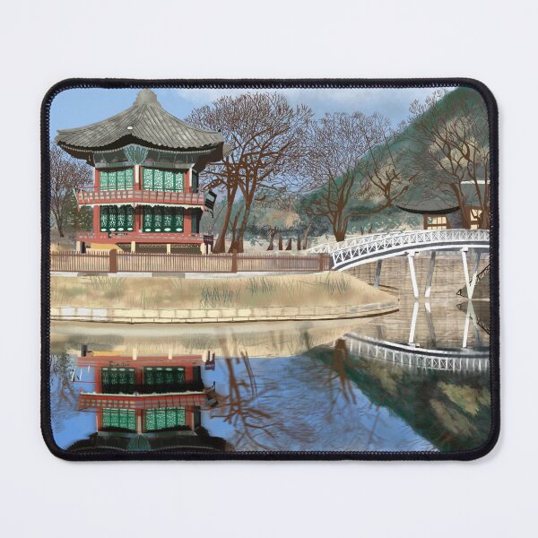 Item preview, Pavilion and pond at Gyeongbokgung Palace, Seoul, South Korea designed and sold by mazarte.