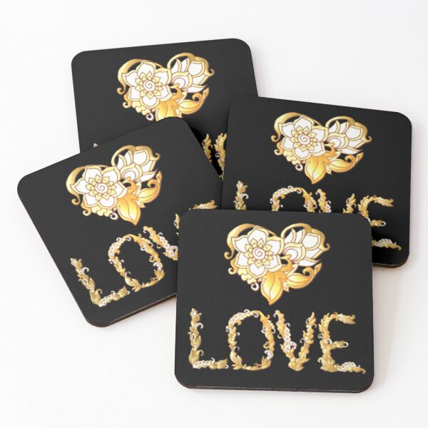 Item preview, Golden Heart with the Word 'LOVE': An ode to love and elegance. ?? designed and sold by TroviTutto.