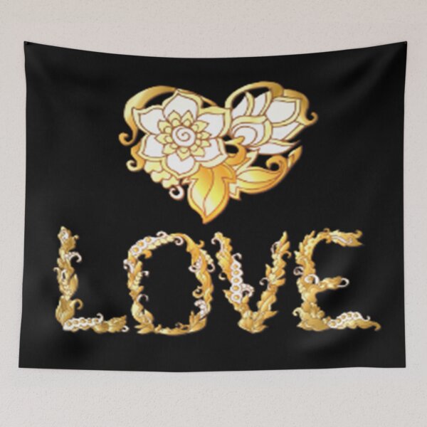 Item preview, Golden Heart with the Word 'LOVE': An ode to love and elegance. ?? designed and sold by TroviTutto.