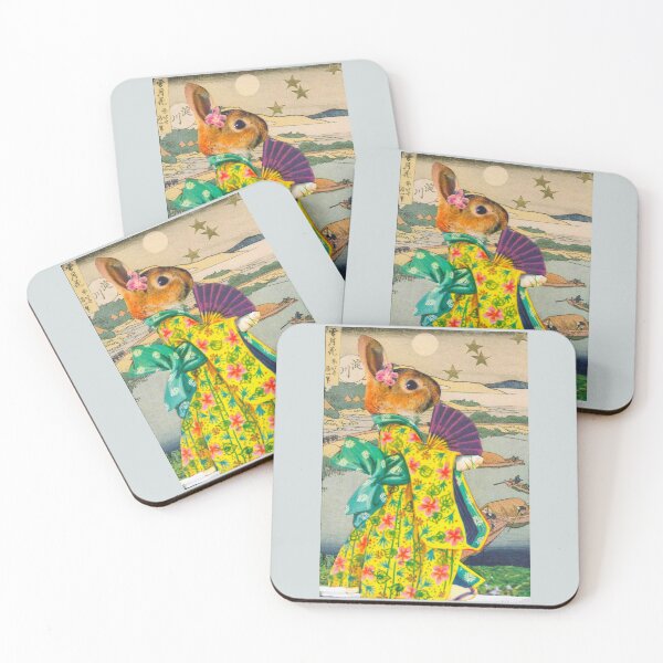 Item preview, Bunny Rabbit in Kimono - ‘Stargazing’ designed and sold by Nikki Fortuin Arts & Crafts.