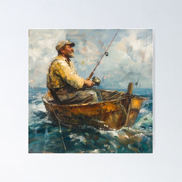 Mid adult man holding dead fish and fishing pole Poster Print - Item #  VARSAL2553681 - Posterazzi