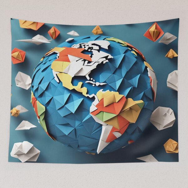Item preview, Origami Art - Orbital Perspective: Earth's Majesty from Space designed and sold by ArtfulFolds.