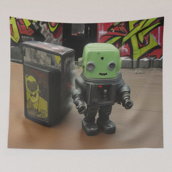 Item preview, A cool robot on the street | graffiti aesthetic  designed and sold by spinolator.