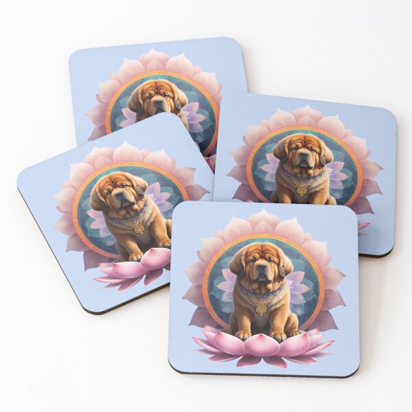 Item preview, Mystical Harmony: Tibetan Mastiff Meditating Among Lotus Flowers. designed and sold by NewtBoo.