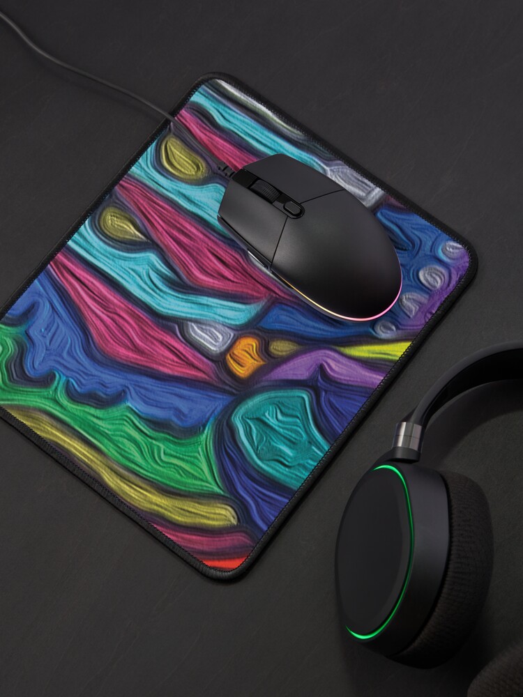 Thumbnail 4 of 5, Mouse Pad, Outer Landscape colorful whimsical hand drawing designed and sold by GDRDesign.