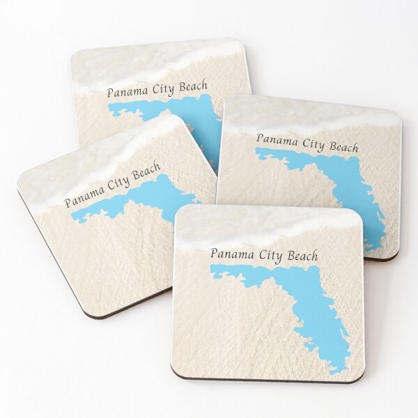 Item preview, White Sandy Beach blue silhouette of Florida Panama City Beach designed and sold by Ideas-BYDESiGN.