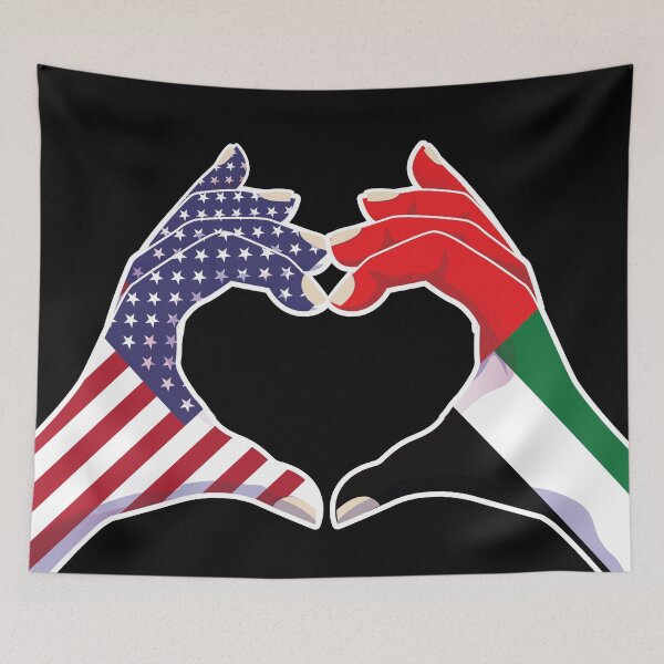 Item preview, United Arab Emirates Emirati USA United States American America Love Heart Peace designed and sold by FlagX.