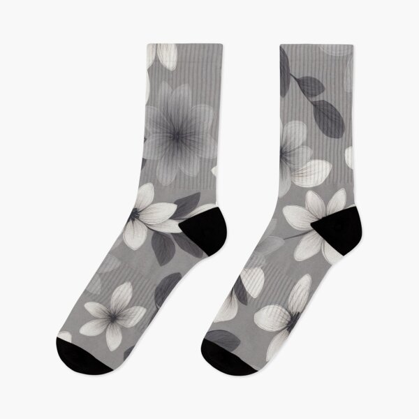 Item preview, RogerPattern - "Serene Blossoms: Graceful Gray Floral Elegance" designed and sold by RogerPattern.