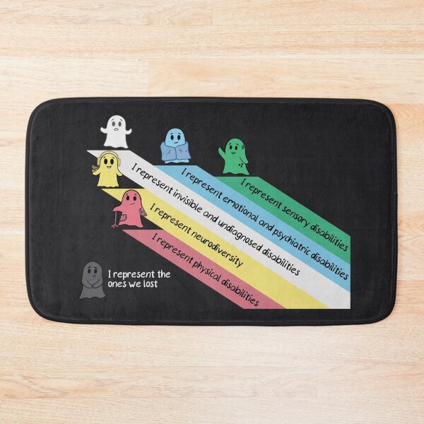 Item preview, Disability Pride flag with Ghosts and text designed and sold by flyre-flinnigan.