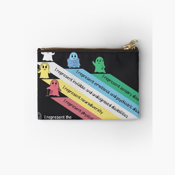 Item preview, Disability Pride flag with Ghosts and text designed and sold by flyre-flinnigan.