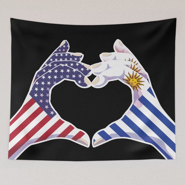 Item preview, Uruguay Uruguayan USA United States American America Love Heart Peace designed and sold by FlagX.