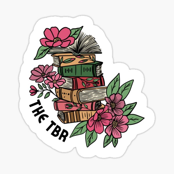 Artikel-Vorschau von TBR Blumenbuchstapel, designt und verkauft von LAC Illustrations.