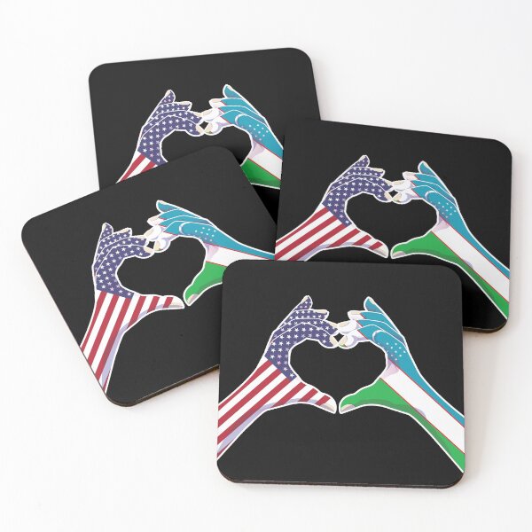 Item preview, Uzbekistan Uzbek Uzbeg Usbeg USA United States American America Love Heart Peace designed and sold by FlagX.