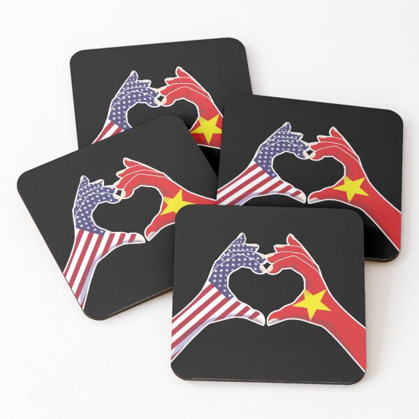 Item preview, Vietnamese Vietnam USA United States American America Love Heart Peace designed and sold by FlagX.