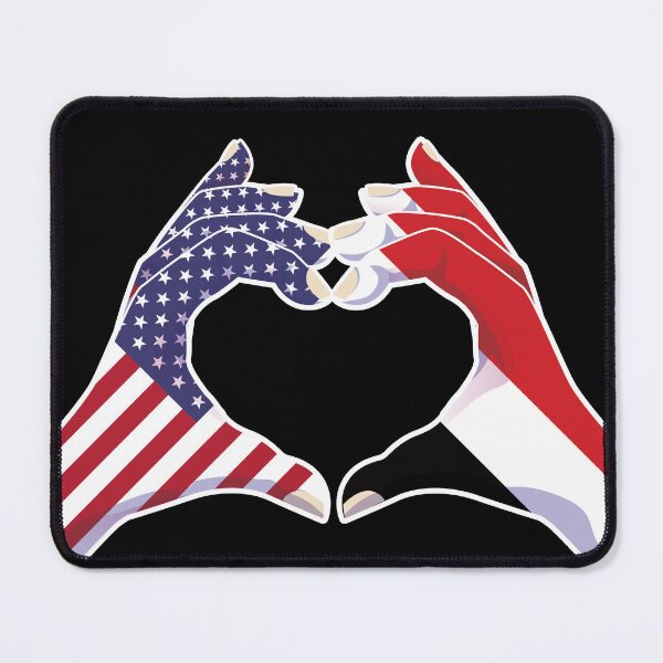 Item preview, Yemen Yemeni USA United States American America Love Heart Peace designed and sold by FlagX.