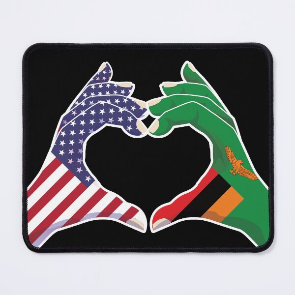 Item preview, Zambia Zambian USA United States American America Love Heart Peace designed and sold by FlagX.