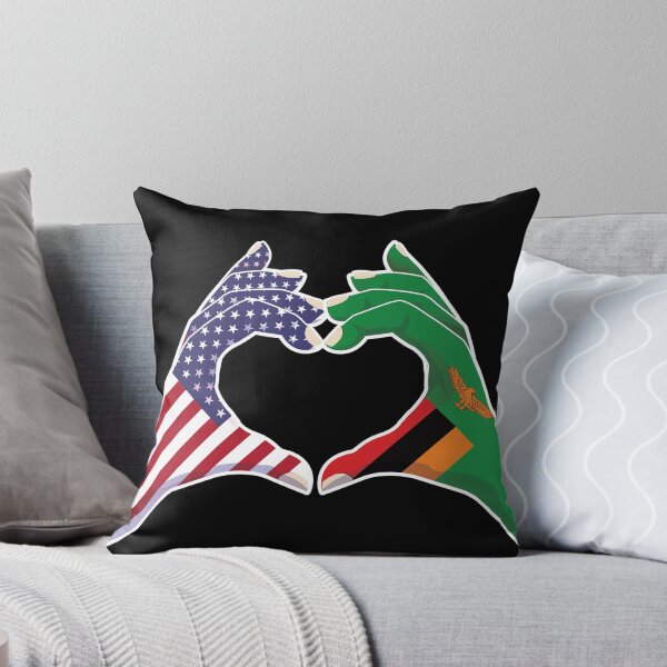Item preview, Zambia Zambian USA United States American America Love Heart Peace designed and sold by FlagX.