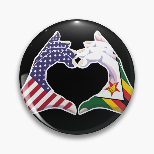 Item preview, Zimbabwe Zimbabwean USA United States American America Love Heart Peace designed and sold by FlagX.